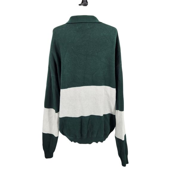 Pacsun Petal Knit Jumper – XL, White & Green, Slouchy Fit Unisex Rugby - Picture 4 of 8